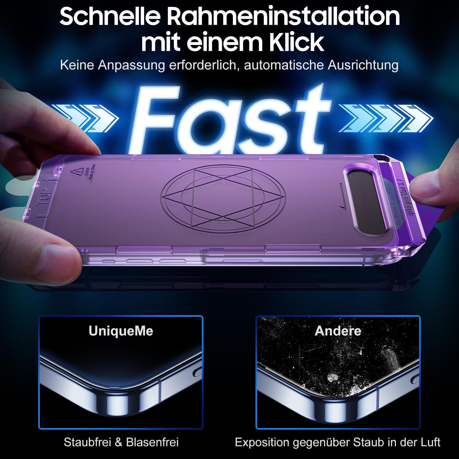Panzerfolie für iPhone 15 Pro Max: Anti-Spy, 9H