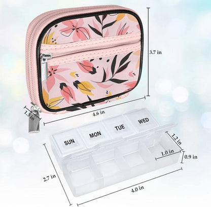 Serfeymi 7-Tage Tablettenbox mit Reißverschluss in Rosa