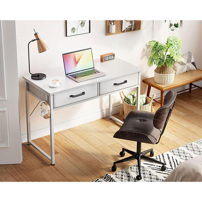 Schreibtisch mit 2 Schubladen – Weiß, 100x40x78.7cm