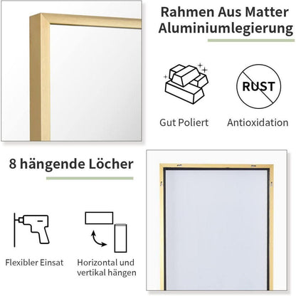 Ganzkörperspiegel Standspiegel Gold | 163x53cm, Minimalistisch