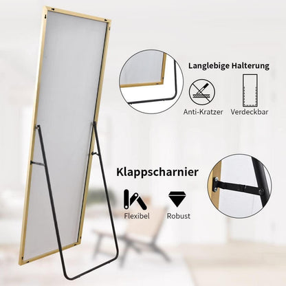 Ganzkörperspiegel Standspiegel Gold | 163x53cm, Minimalistisch