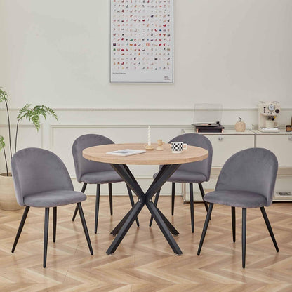 Samt Esszimmerstuhl Set (2/4/6) Grau – Modern & Komfortabel