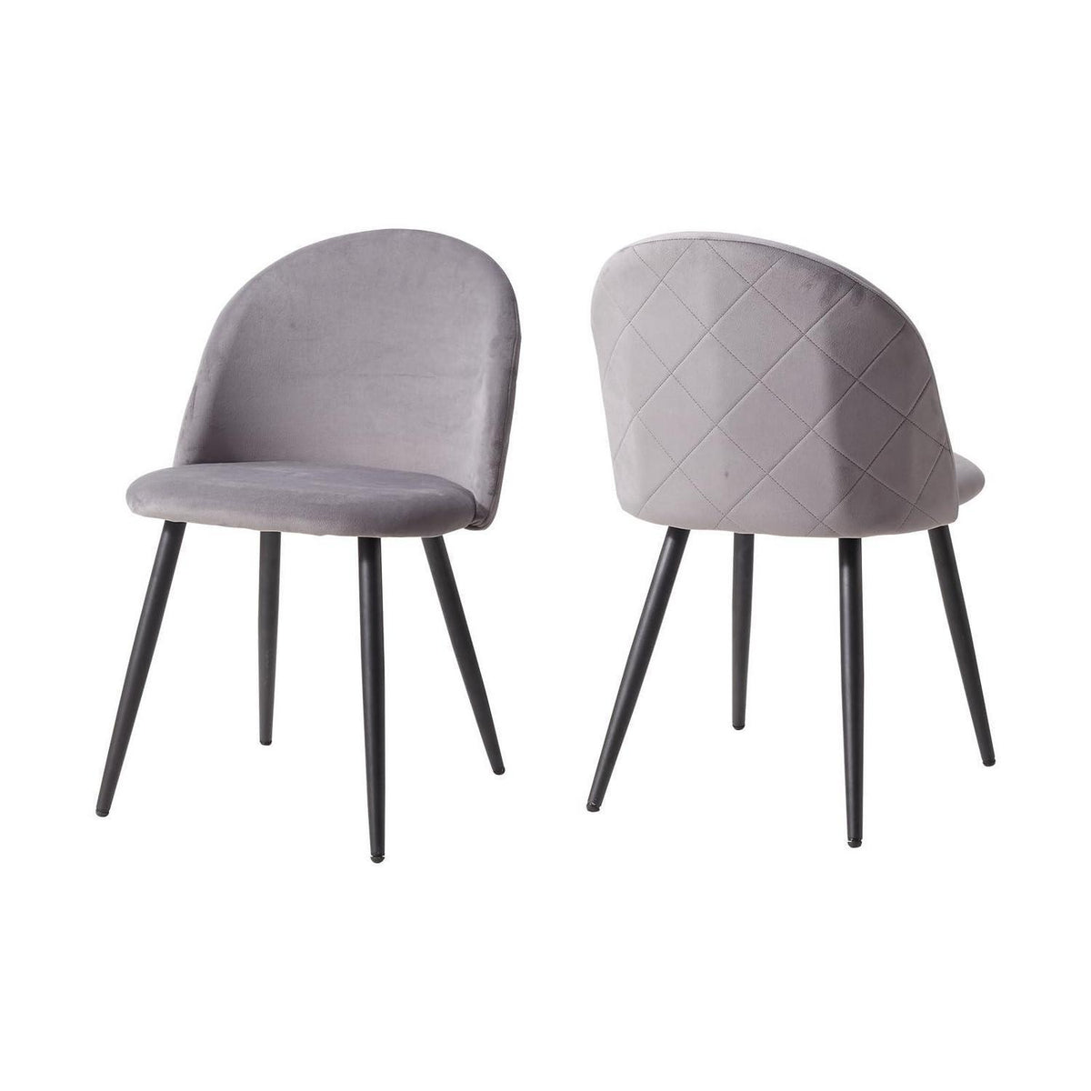 Samt Esszimmerstuhl Set (2/4/6) – Grau