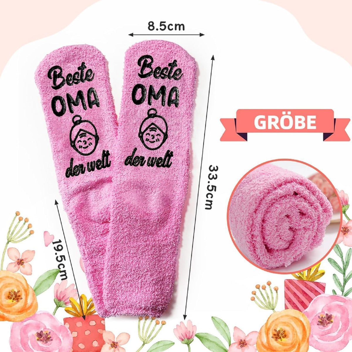 Kuschelsocken Damen mit Spruch "Beste Mama/Oma" | Geschenkverpackung