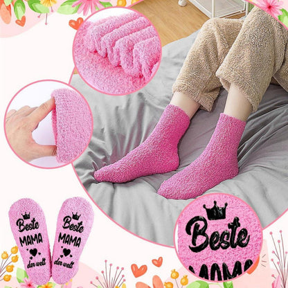 Flauschige Socken Beste Mama Oma Geschenk Spruch Muttertag Polyester Kuschelsocken