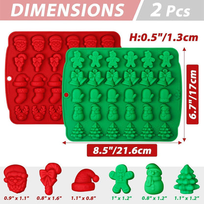 Kamehame Weihnachtssilikonform für Pralinen & Schokolade 2er Set