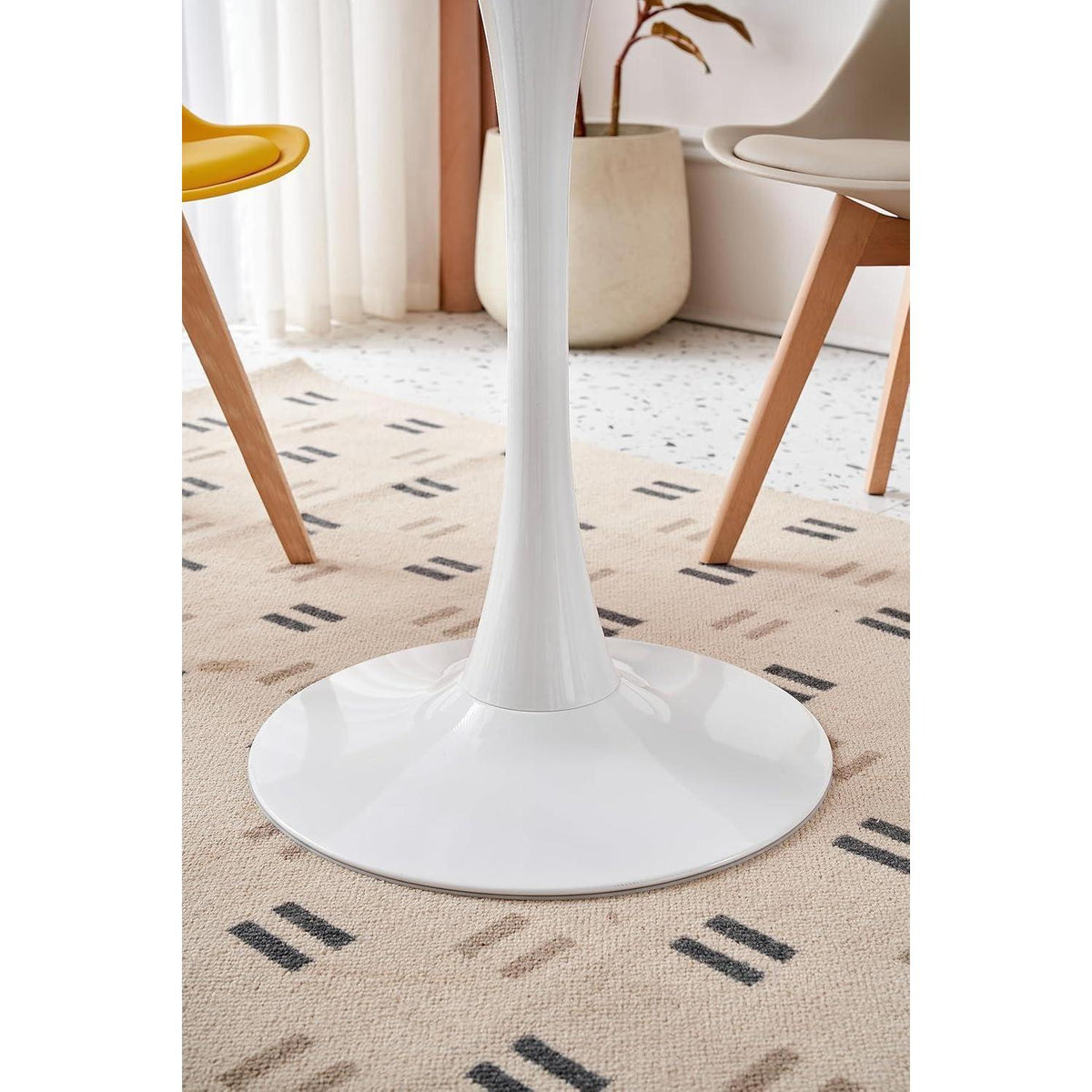 Moderner runder Esstisch weiß 80x75cm – Küchentisch