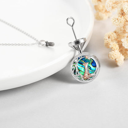 Fuchs Mond Anhänger Halskette Sterling Silber Tier Schmuck
