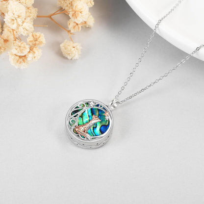 Fuchs Katze Halskette Sterling Silber Mond Anhänger Tier Schmuck