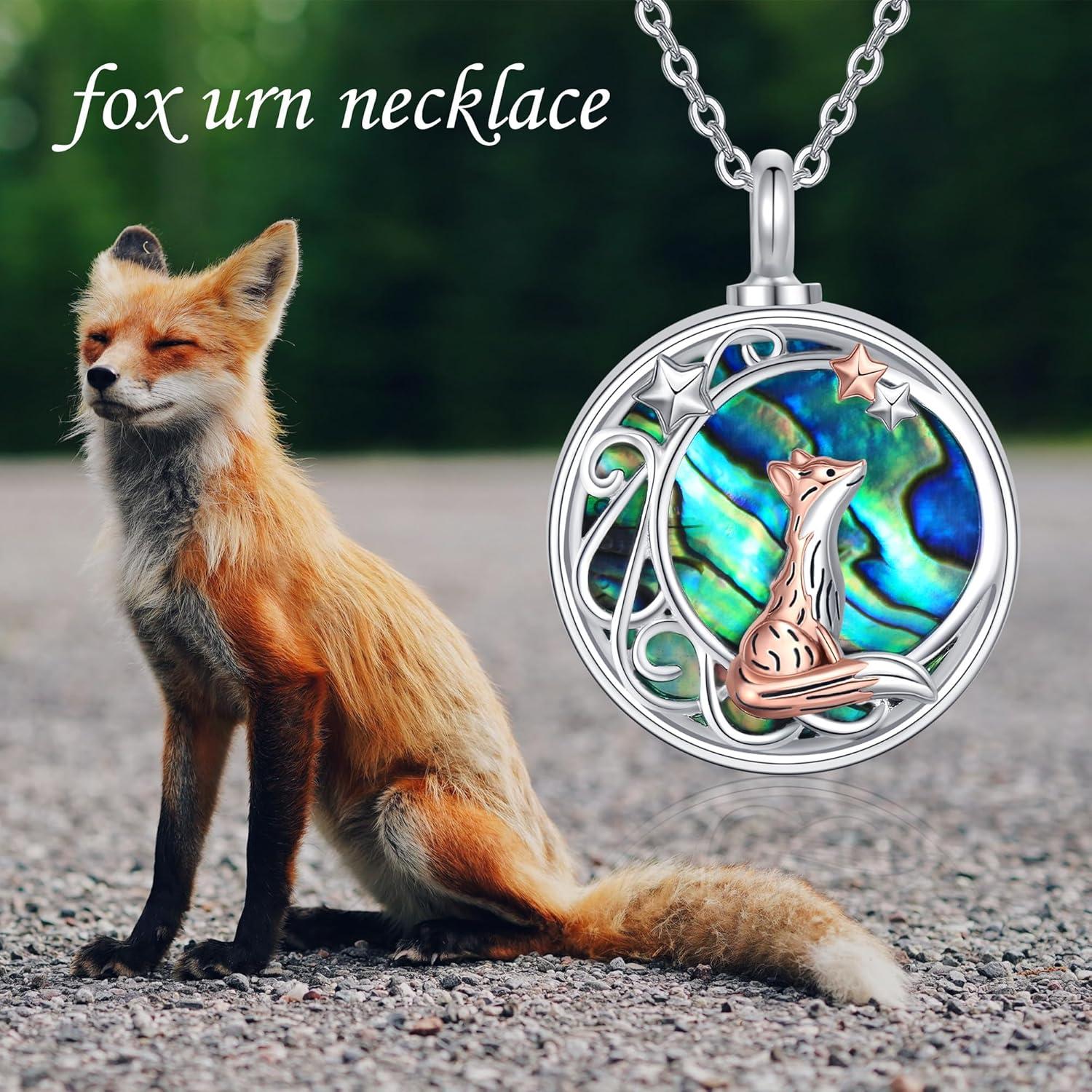 Fuchs Mond Katze Halskette Sterling Silber Tier Schmuck Frauen Mutter