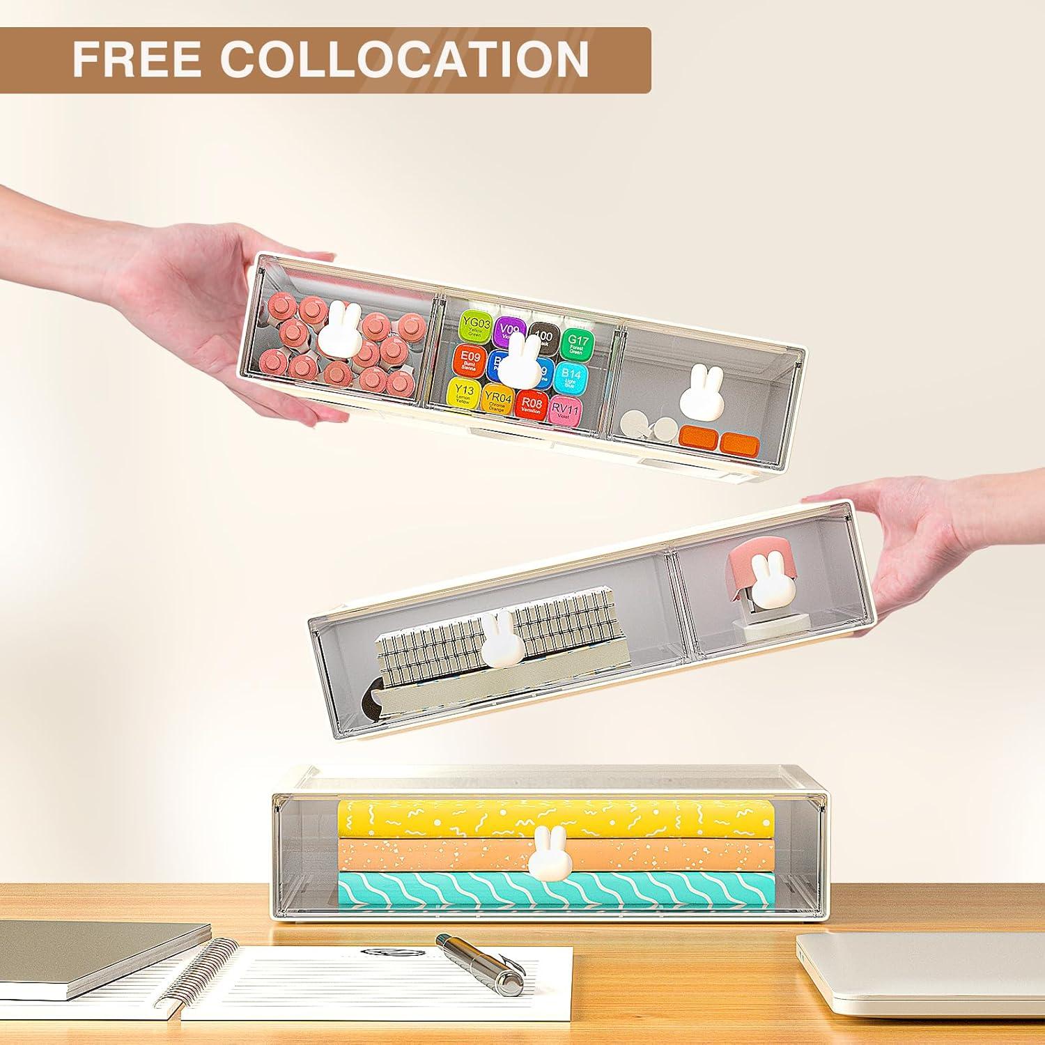 Schubladenbox Organizer Makeup Schmuck Büro Weiß 3 Stücke