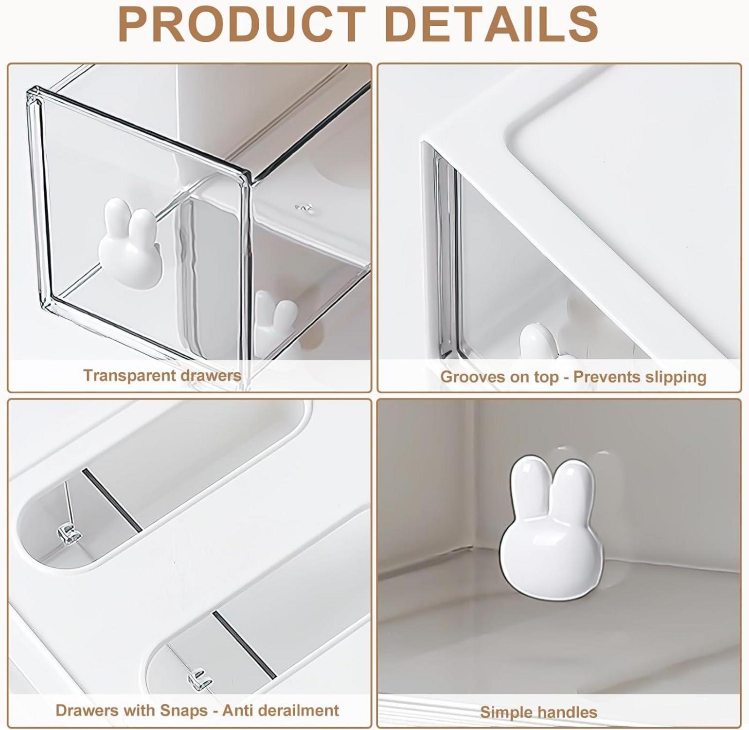 3er Schubladenbox Organizer Make-up Schmuck Büro