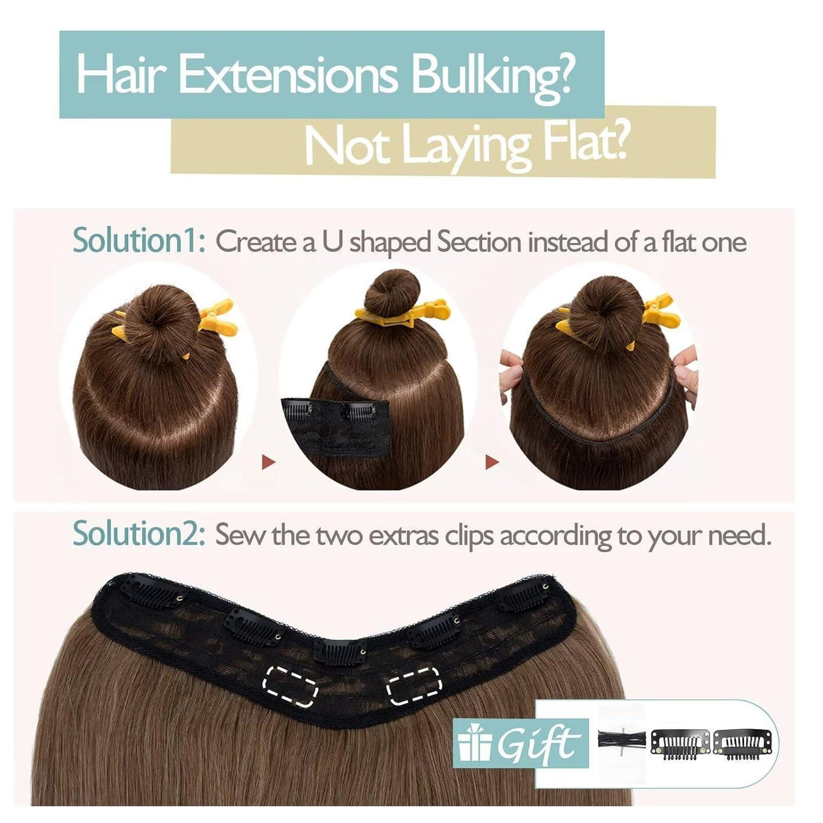 Echthaar Clip-Ins Braun 55 cm – Remy Haarverlängerung