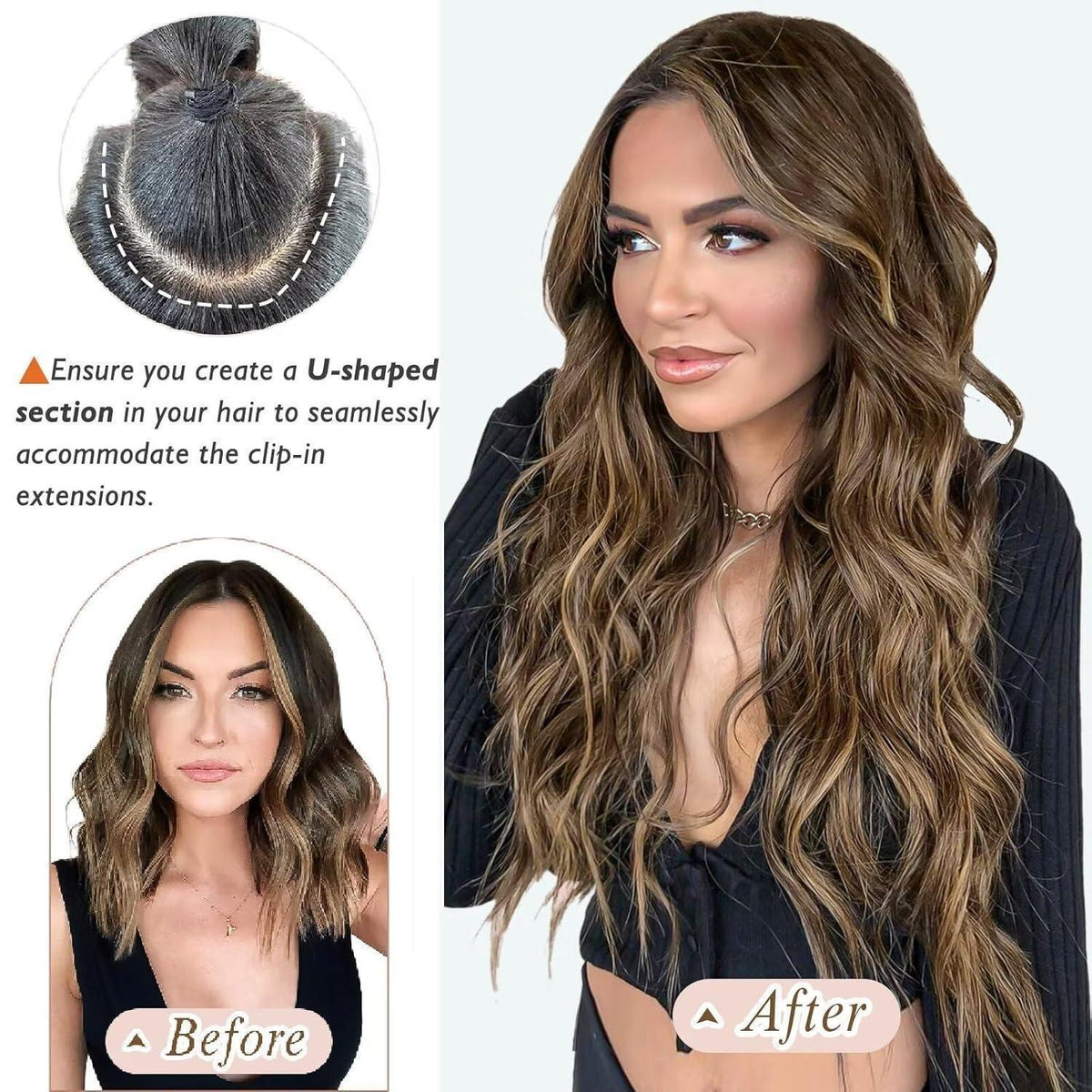 Blond Balayage Clip-in Echthaarverlängerung 55 cm
