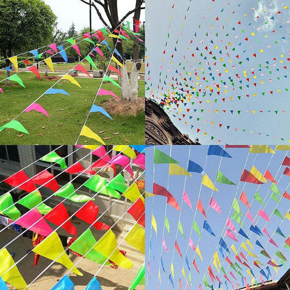 240m Wimpelkette – 450 buntes Flaggenbanner für Party & Deko