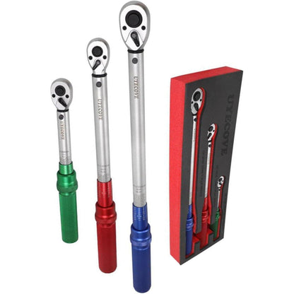 Drehmomentschlüssel Set 3-teilig 1/4" 3/8" 1/2" 5-220Nm