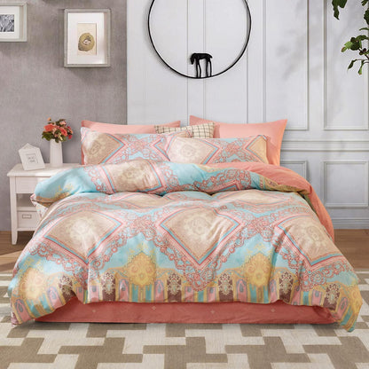 Rosa Bohemian Bettwäsche Set 200x220 cm - 3tlg. Boho Bettwäsche