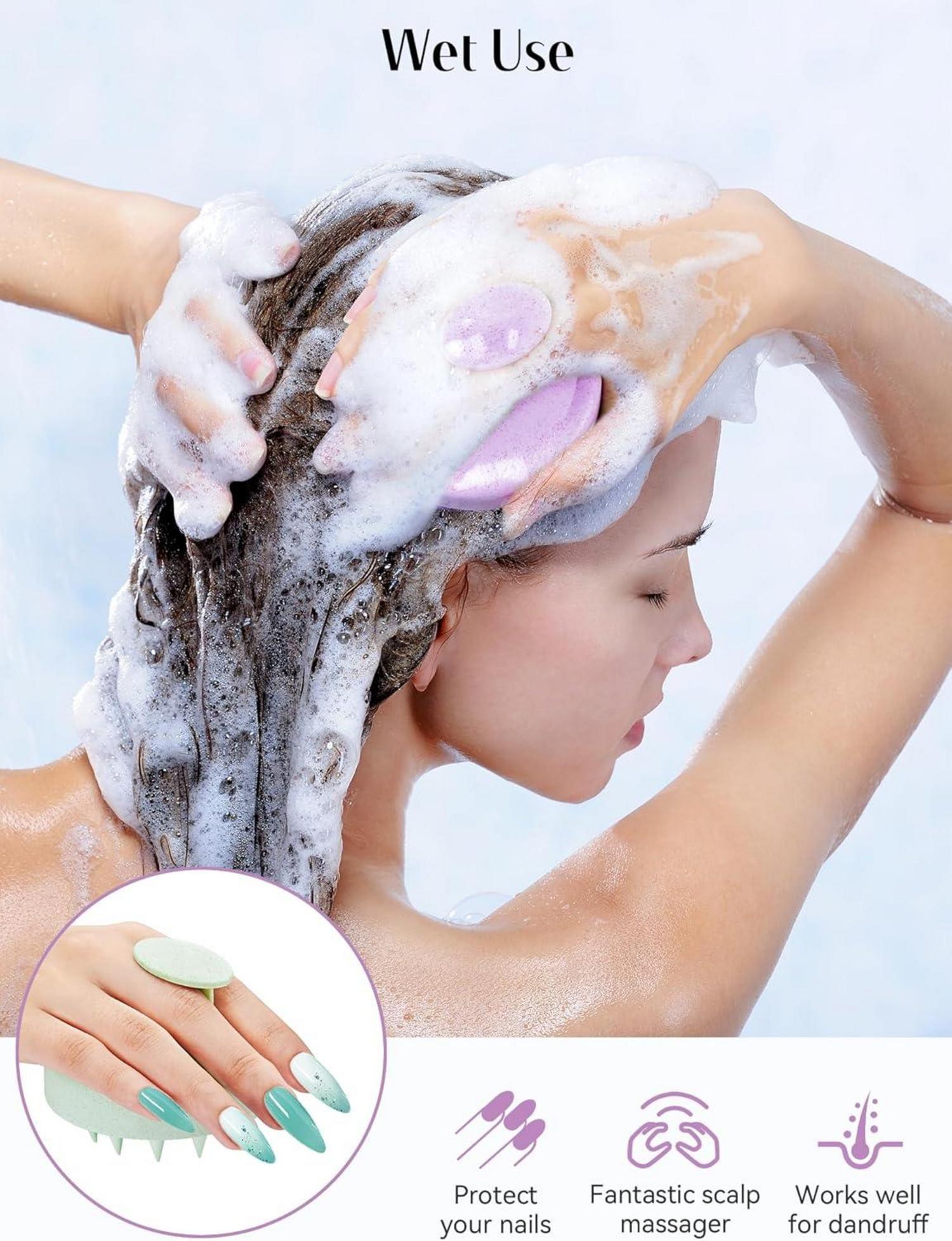 HEETA Kopfhaut Massagebürste, Silikonborsten, Haarmassagebürste, Entspannung Kopfhaut, Haarwachstum fördern