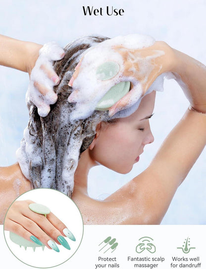 Kopfhautmassagebürste mit weichen Silikonborsten für Haarwuchs, Schuppenentfernung