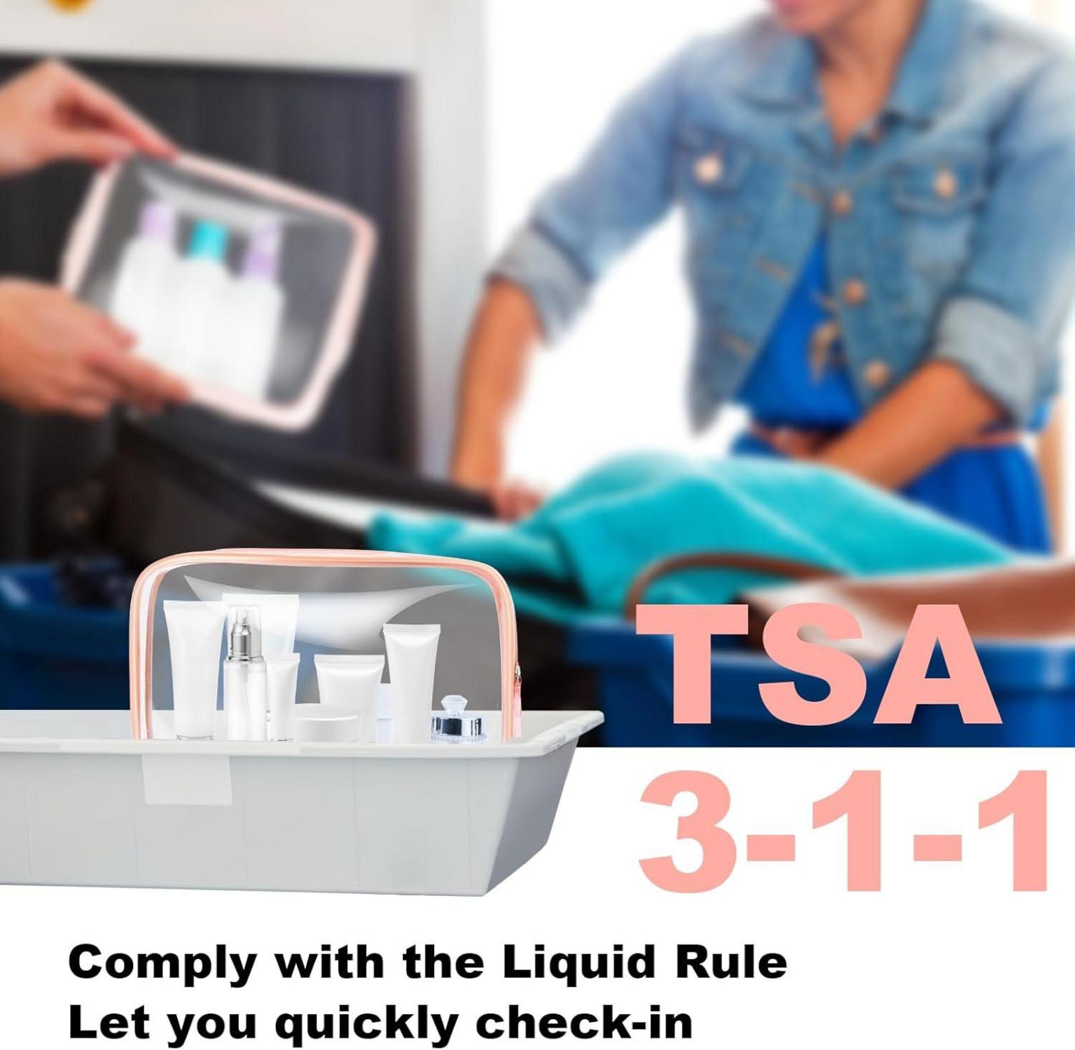 Transparente Kulturtasche 2er Set PVC Kosmetiktasche TSA Makeup-Tasche