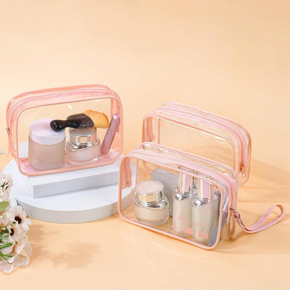Transparente Kulturtasche 2er Set PVC Kosmetiktasche TSA Makeup-Tasche