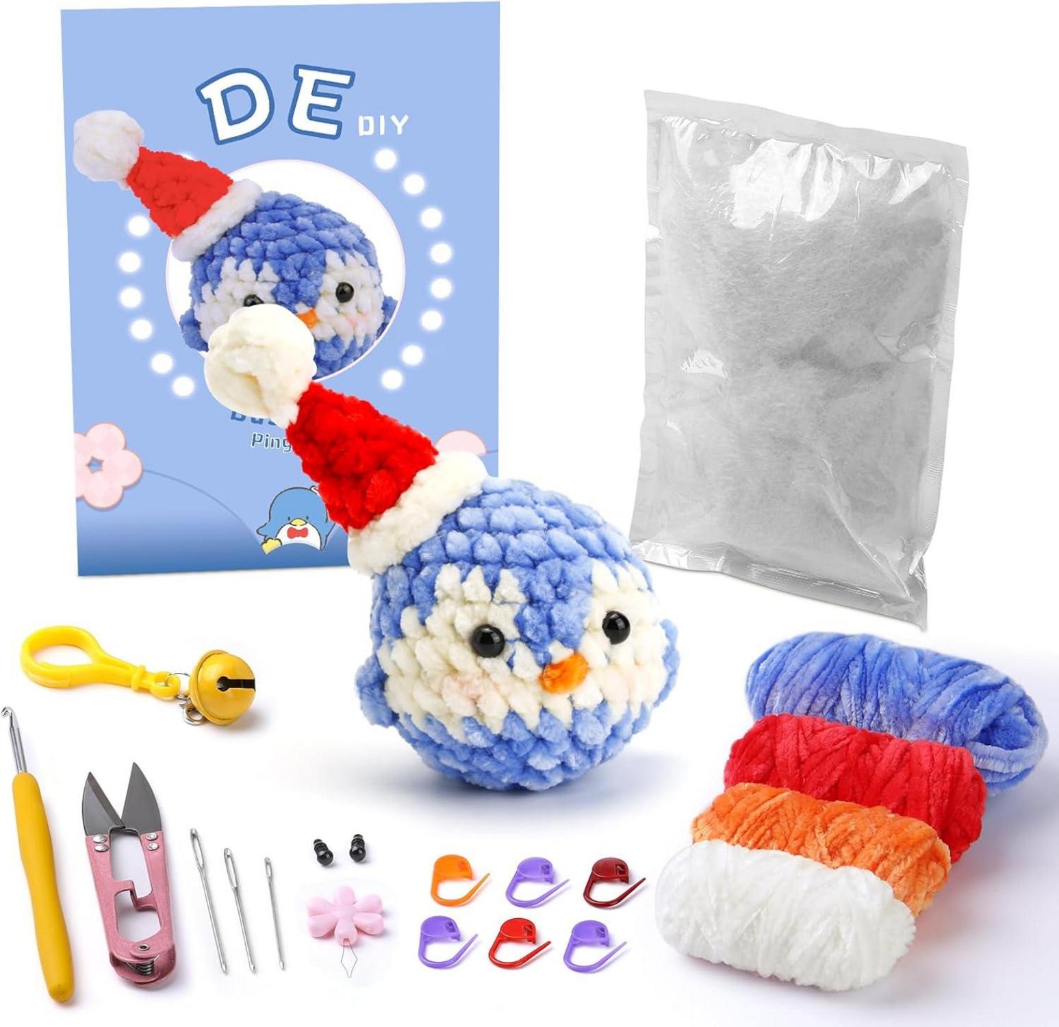 Häkelset für Anfänger mit Pinguin und Koala, DIY-Geschenk