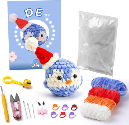 Häkelset für Anfänger mit Pinguin und Koala, DIY-Geschenk