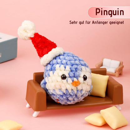 DIY Pinguin Koala Häkelset für Anfänger in buntem Chenille-Set