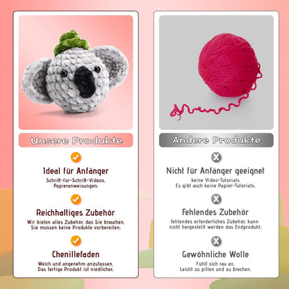 Süßes Koala-Häkelset für Anfänger - DIY Tier Häkelset mit Anleitung