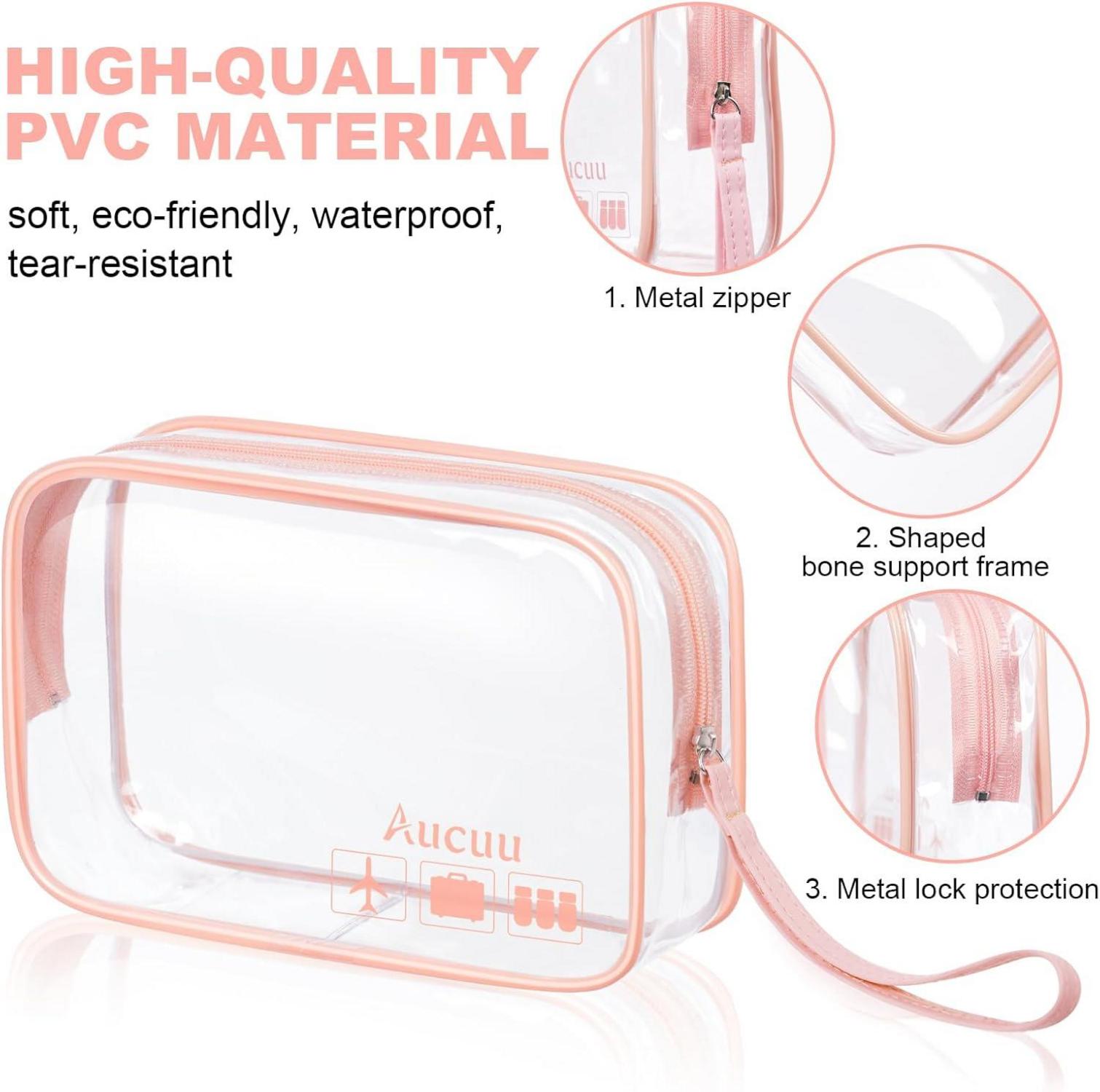 Transparente Kulturtasche 2er Set PVC Kosmetiktasche wasserdicht