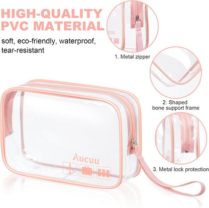 Transparente Kulturtasche 2er Set PVC Kosmetiktasche wasserdicht