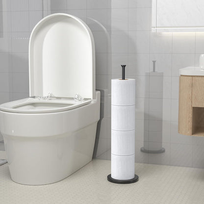 Freistehender Toilettenpapierhalter Edelstahl Schwarz - Aufbewahrung
