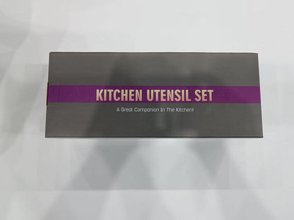 34-teiliges Silikon Kochutensilien Set mit Edelstahlgriff und Utensilienhalter