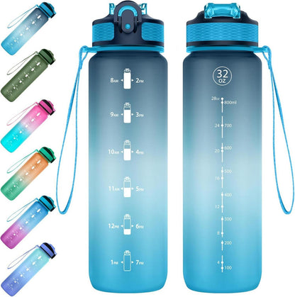 Trinkflasche mit Strohhalm Tritan BPA Free Sportflasche 1L