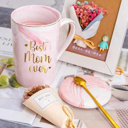Geburtstagsgeschenk Mama Tasse Set Keramik Best Mom 410ml Rose Gold