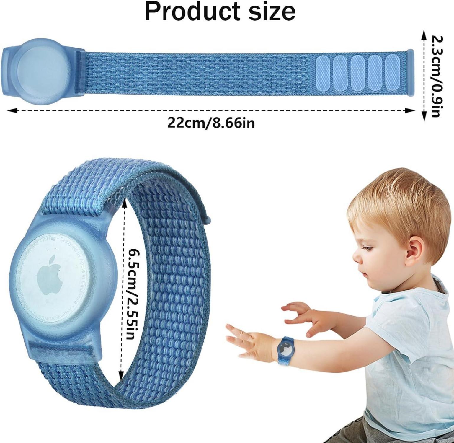 Nylon Airtag Armband Kinder GPS Tracker-Uhrenarmband Blau