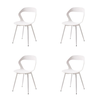 Moderner Esszimmerstuhl Set (4x) – Weiß + Weiß