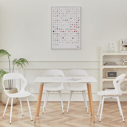 Moderner Esszimmerstuhl Set (4x) – Weiß + Weiß