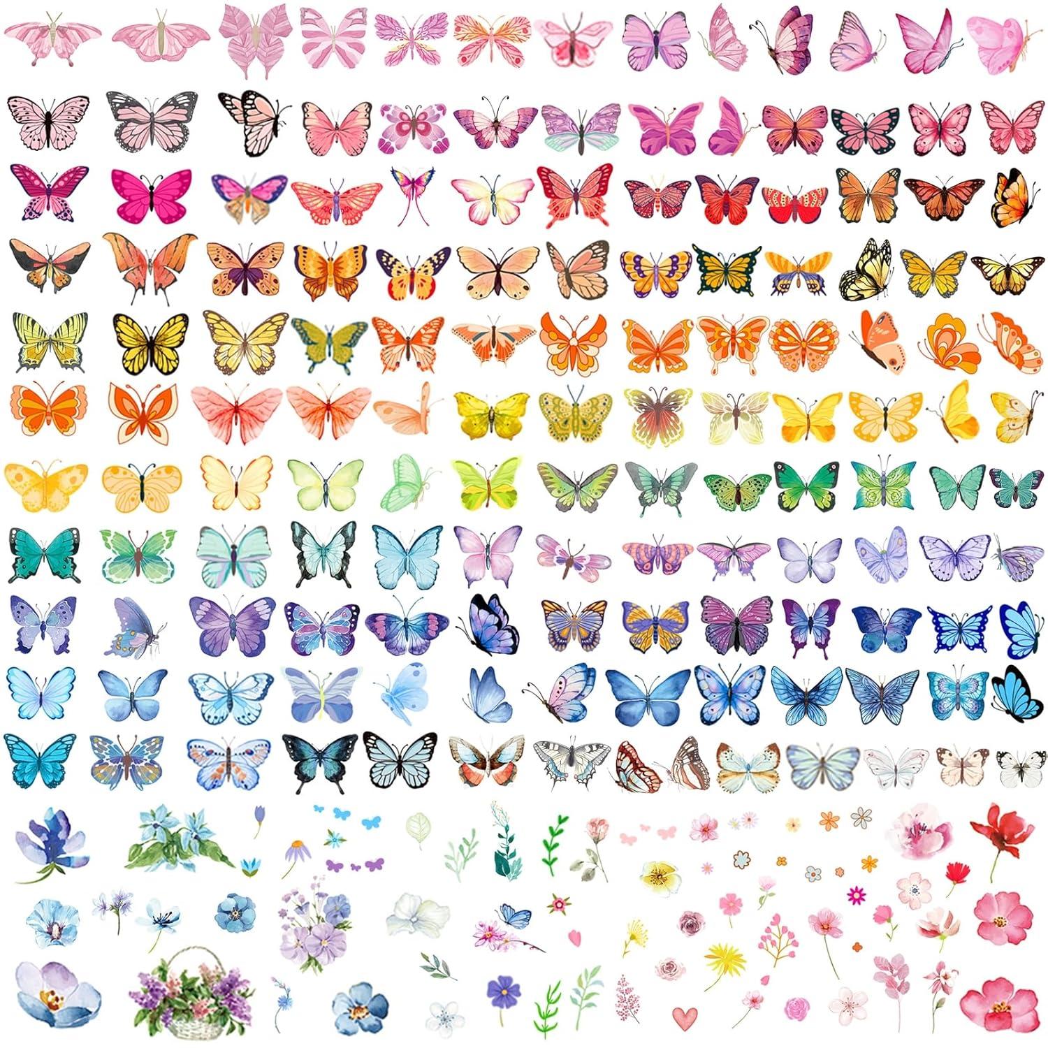Kinder Schmetterling Tattoos 200+ Stück Temporäre Aufkleber