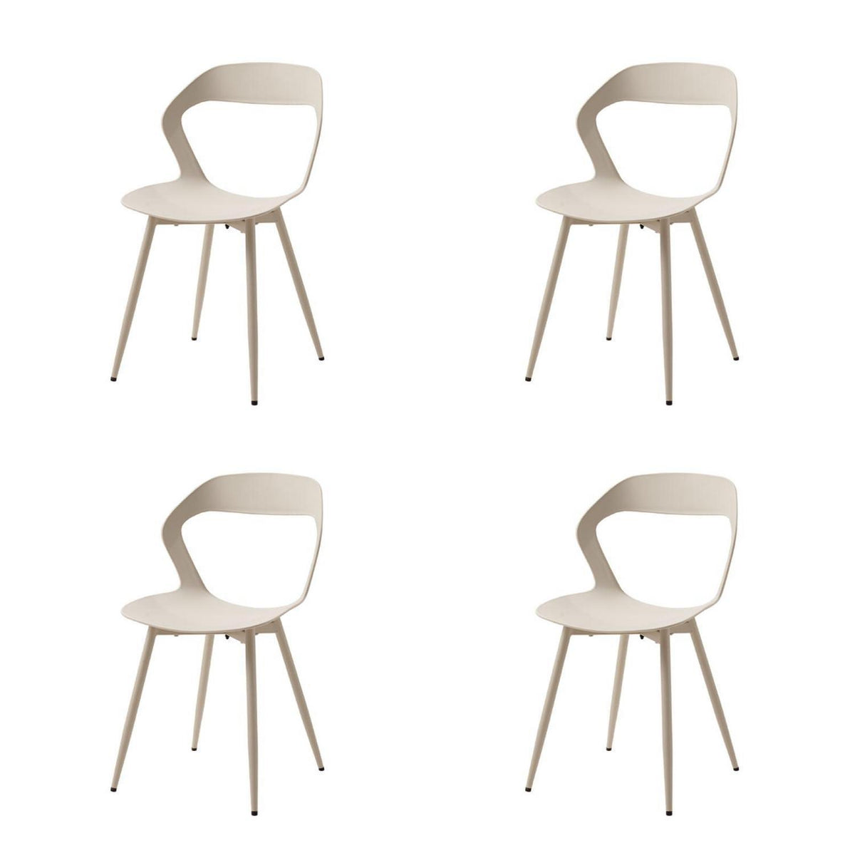 Moderner Esszimmerstuhl Set (4x) – Beige, Skandinavisch & Ergonomisch