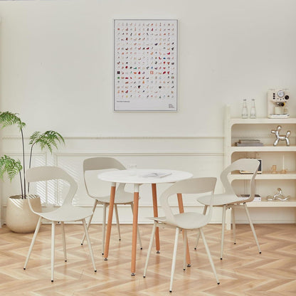 Moderner Esszimmerstuhl Set (4x) – Beige, Skandinavisch & Ergonomisch