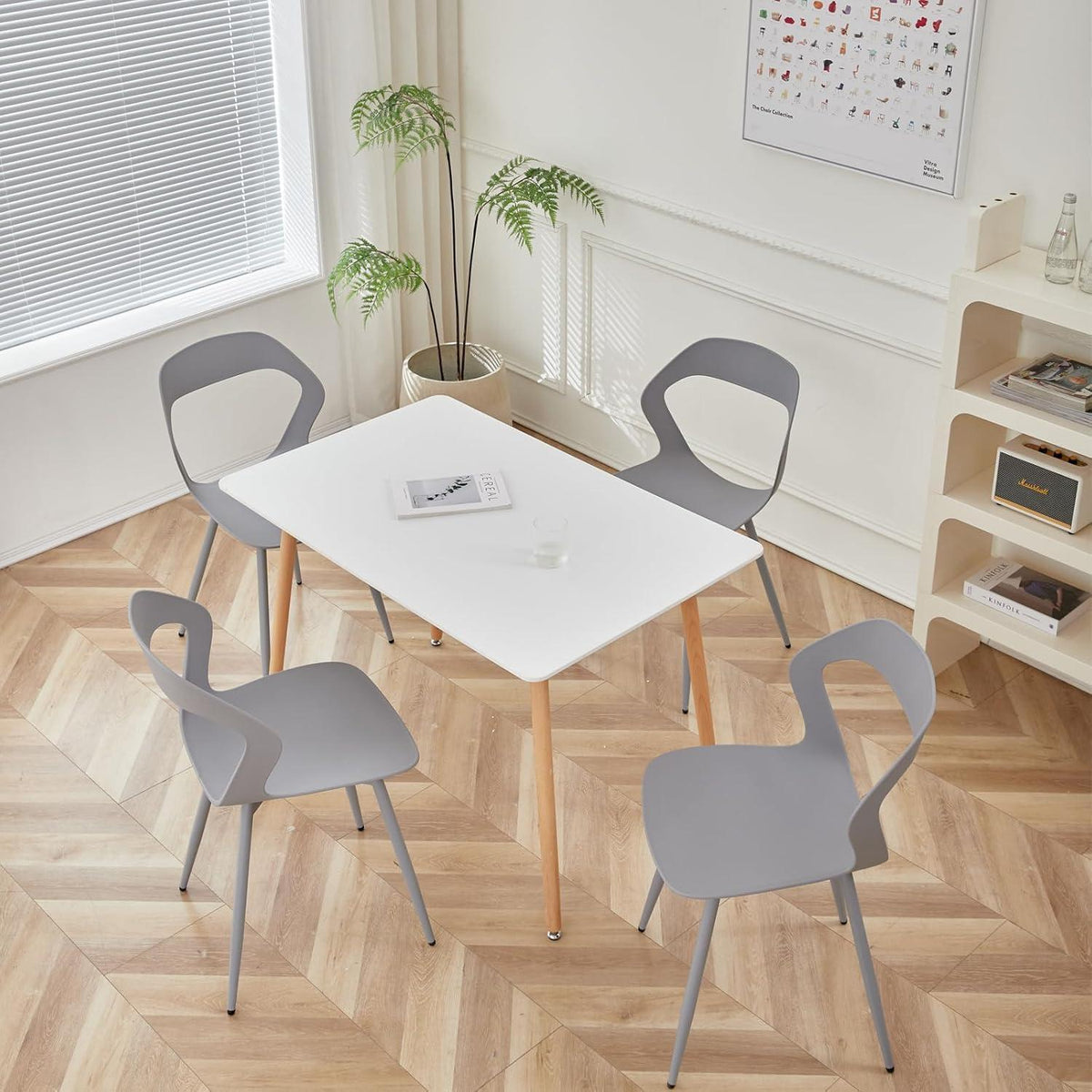 Moderner Esszimmerstuhl 6er-Set Grau – Skandinavischer Designstuhl