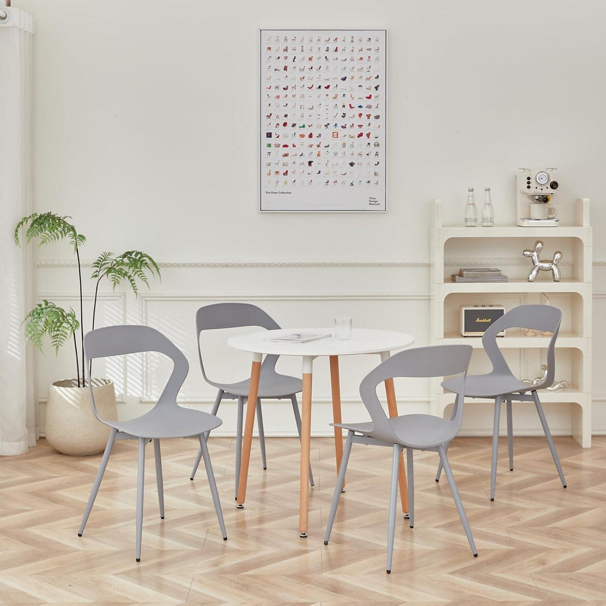 Moderner Esszimmerstuhl Set (4x) Grau – Skandinavischer Designstuhl