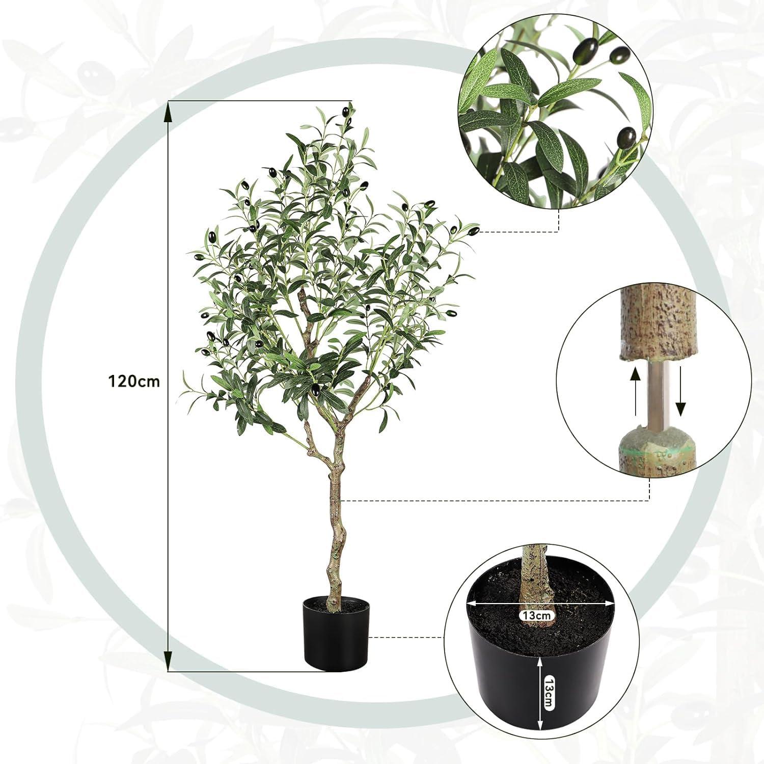 Künstlicher Olivenbaum 120cm groß Kunstpflanze Wohnzimmer Büro