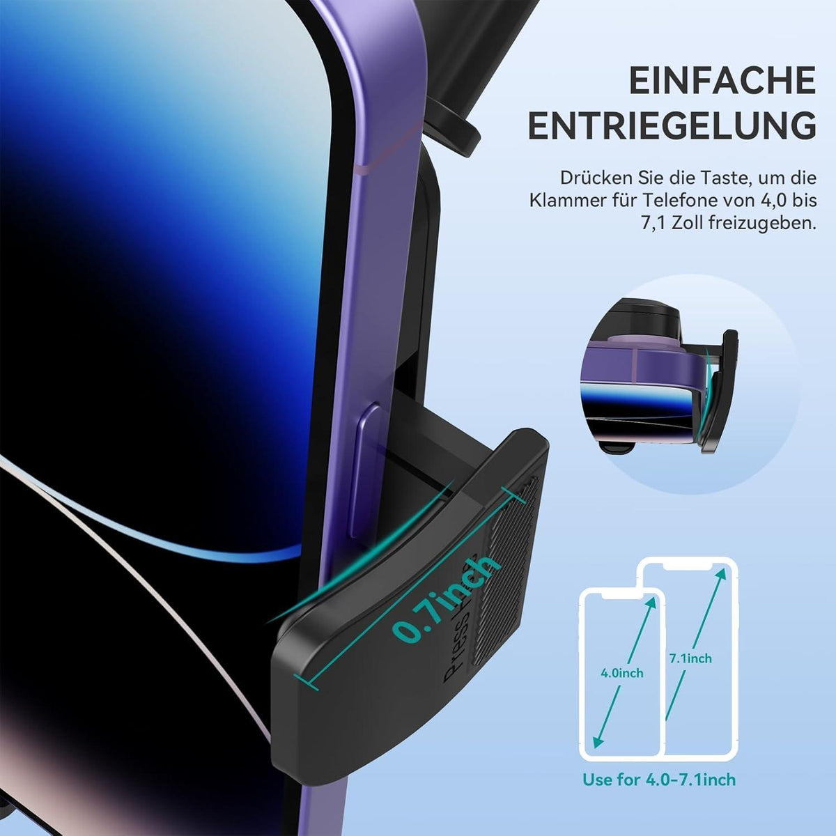Handyhalterung Auto mit Super Saugnapf & 360° Drehung