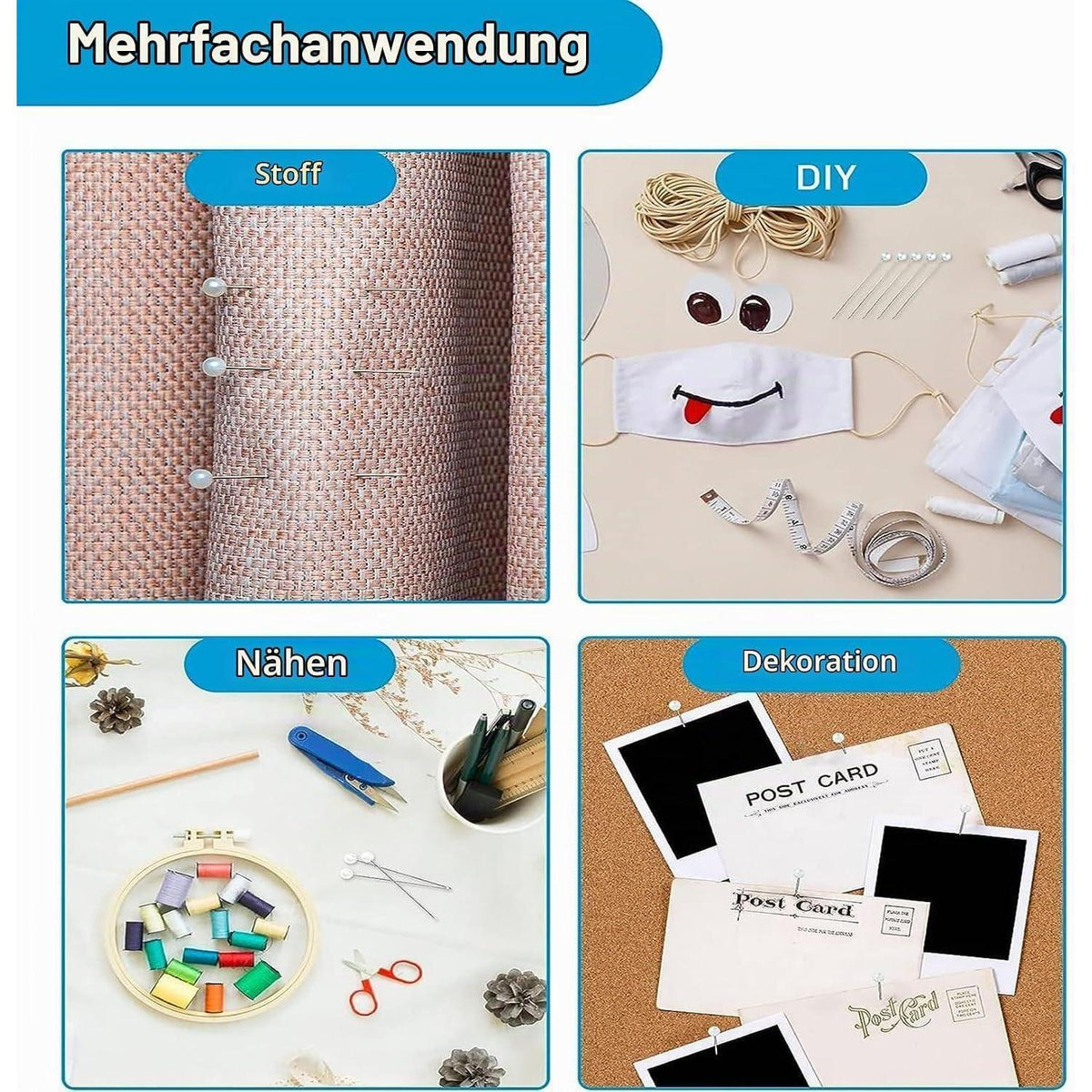 100 Edelstahl Nähnadeln – Robust & Vielseitig für Nähen