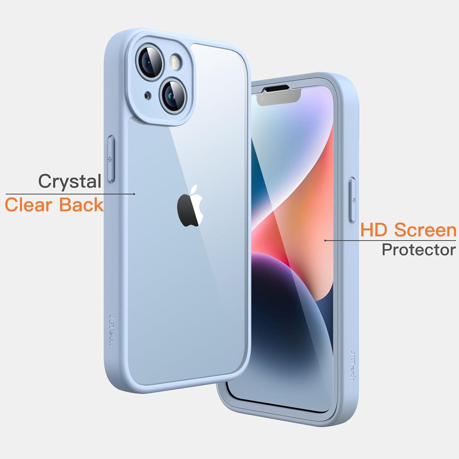 Schutzhülle iPhone 14 6,1 Zoll Hülle 360 Grad Displayschutz Transparent Blau