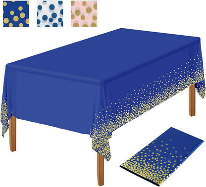 Dunkelblaue Goldene Party-Tischdecke PEVA Wasserdicht 137x274cm