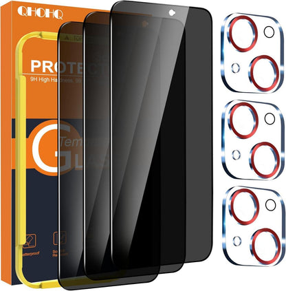 Sichtschutzglas für iPhone 15 6,1 Zoll 3er Pack Anti-Spähen