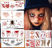 Halloween Fake Tattoos Set mit über 260 Mustern